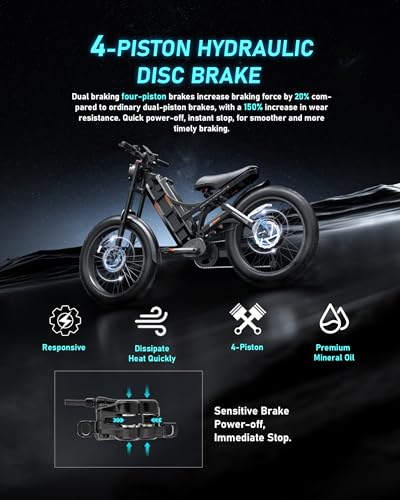 Romeo Ⅱ/Pro 2500/1200W Electric Bike for Adults 40/34Mph, 52/48V 60Ah Long Range Ebike 100-200Miles, 20 * 5.0"/26 * 4.0" Fat Tire Electric Mountain Bike Full Suspension, UL2849 Certified
