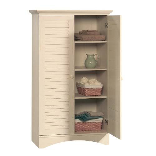Sauder Harbor View Storage Cabinet, Antiqued White