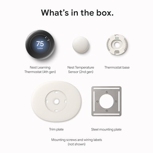 Google Nest Learning Thermostat (4th Gen) with Nest Temperature Sensor (2nd Gen) - Energy Saving Smart Thermostat with Adaptive Eco - Works with Alexa and Google Home App - Polished Silver