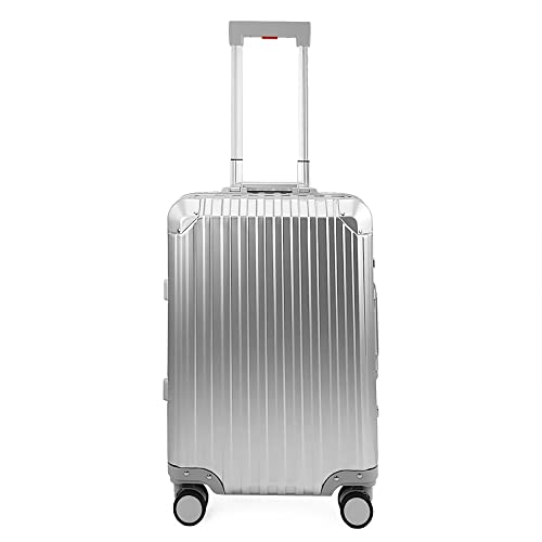 All Aluminum Luggage Suitcase 3 Sizes (20",26",29") TSA Lock Carry On Silver, Gray, Gold, Black with Cover (Silver, Double Set 20",28")