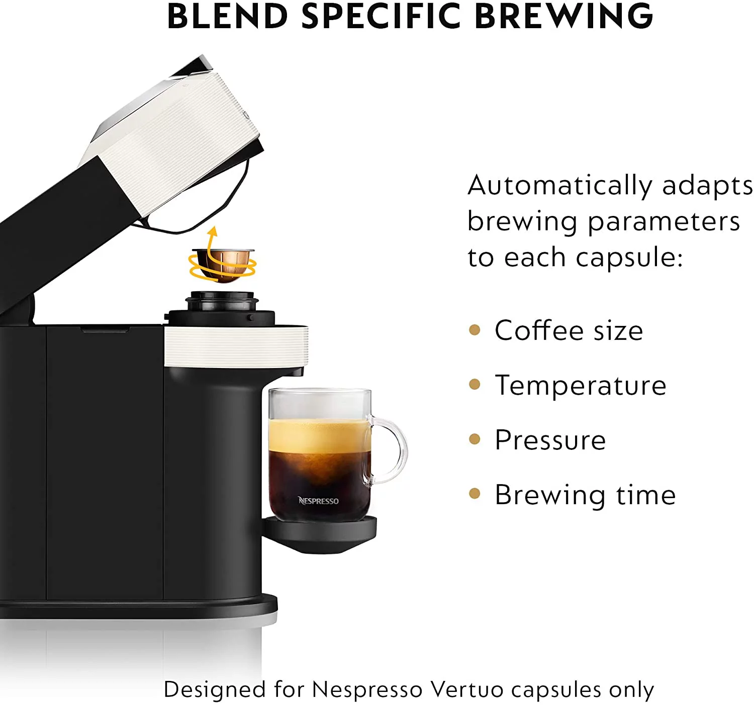 Nespresso Vertuo Next Coffee and Espresso Machine by De'Longhi  White