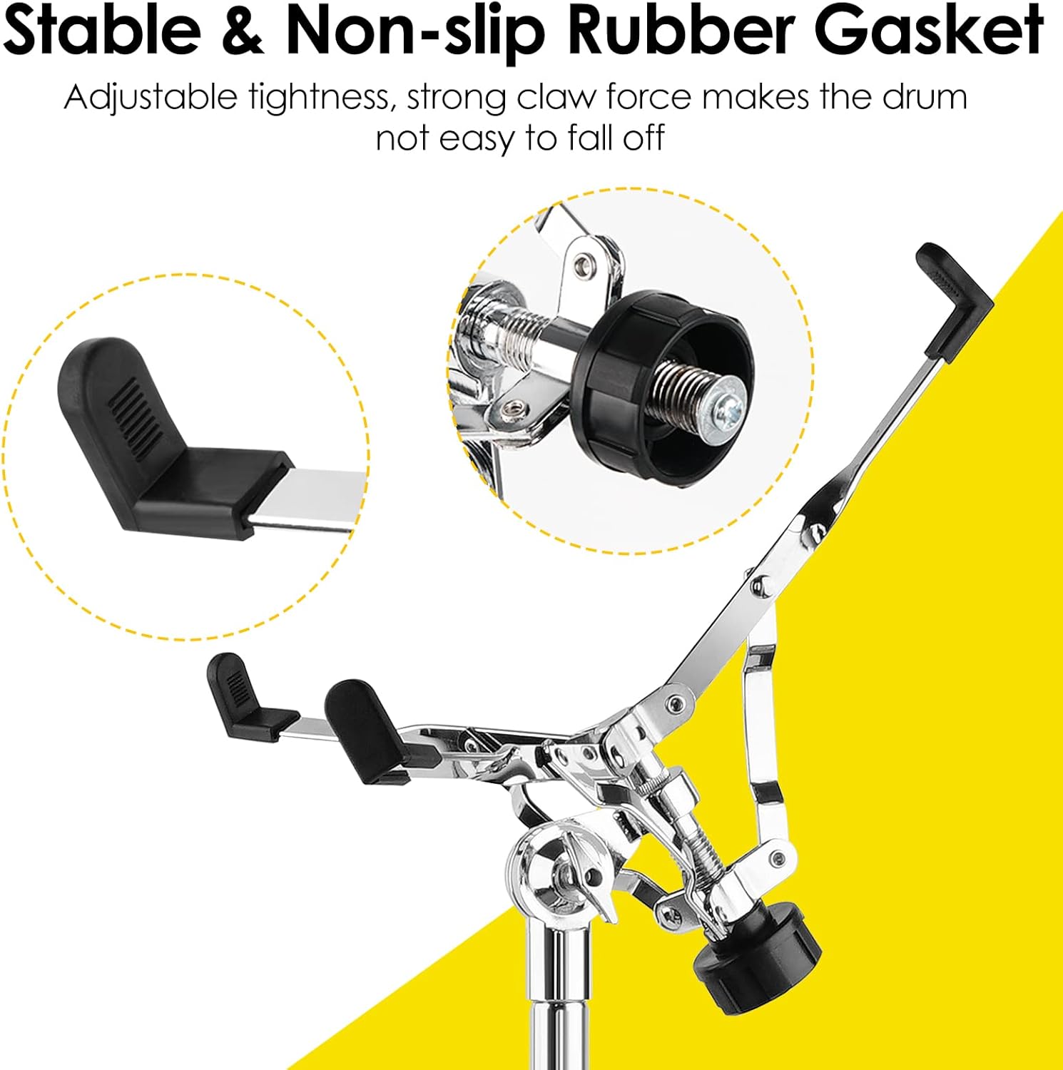 Vangoa Snare Drum Stand Lightweight Double Braced Adjustable Height with Carrying Bag Fit 10 to 15 Dia Drums