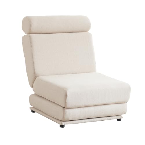 Folding Sofa Bed Futon Couch, Single Floor Sofa,Mini Sleeper Chair, Convertible Sofa Bed for Guest Room,Living Room,Bedroom,Office (Beige)