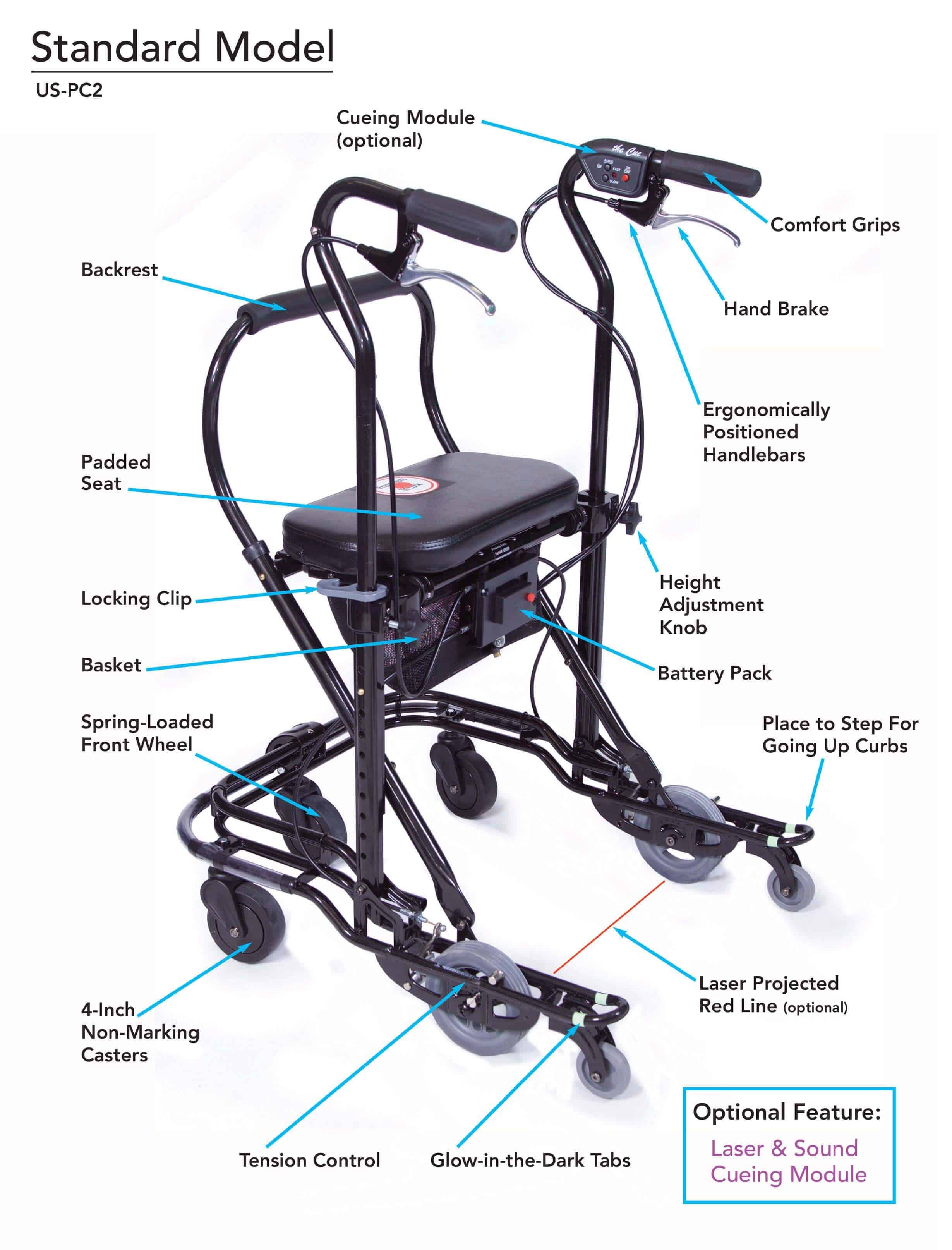 U-Step Walking Stabilizer - Walker - Standard 5-Foot 1 to 6-Foot 1