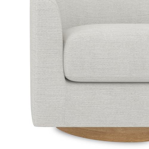 Swivel Accent Chair, Upholstered Barrel-Curved Chair with Arm and Backrest, Comfy Club Chair for Living Room, Reading Room, Bedroom, Fog Grey