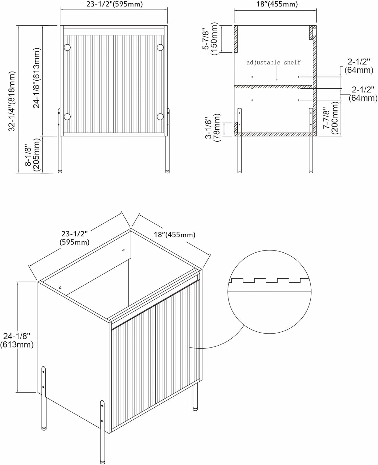 Dowell 24" Inch White Bathroom Vanity with Ceramic Sink Combo, Modern Bathroom Cabinet with Soft-close Door, Freestanding Single Bathroom Vanity Set - 002 Series [Assembly Required]