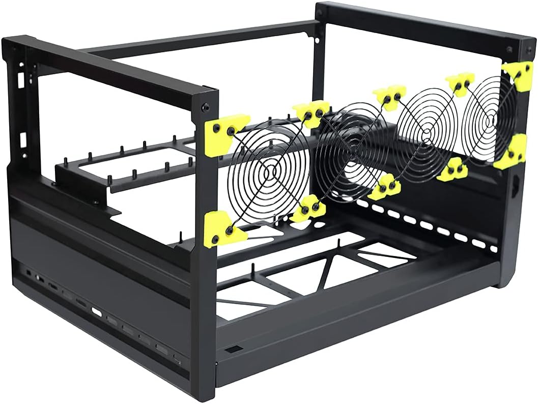 Mining Rig Frame 6 GPU Mining Frame Aluminum Stackable Rack Open Air Rig Frame Miner Case T2 T3 Without Fan