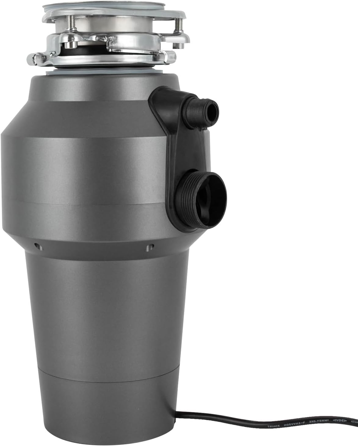 Garbage Disposal with Power Cord, 3600RPM Stainless Steel Food Waste Disposer with 1.27Qt Large Capacity Grinding Chamber for Kitchen Sink, 1/2 HP Standard, 65dB