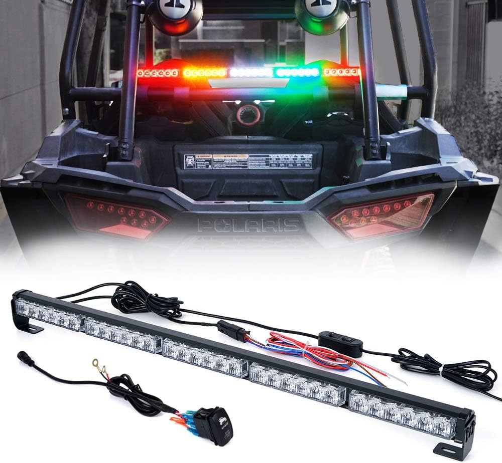 Xprite Upgraded 30 Inch Offroad Rear Chase LED Strobe Light Bar with Brake Reverse Turn Signal Light for UTV, ATV, Polaris RZR XP 1000 900, Side by Sides, 4x4, Trophy Truck, Quad