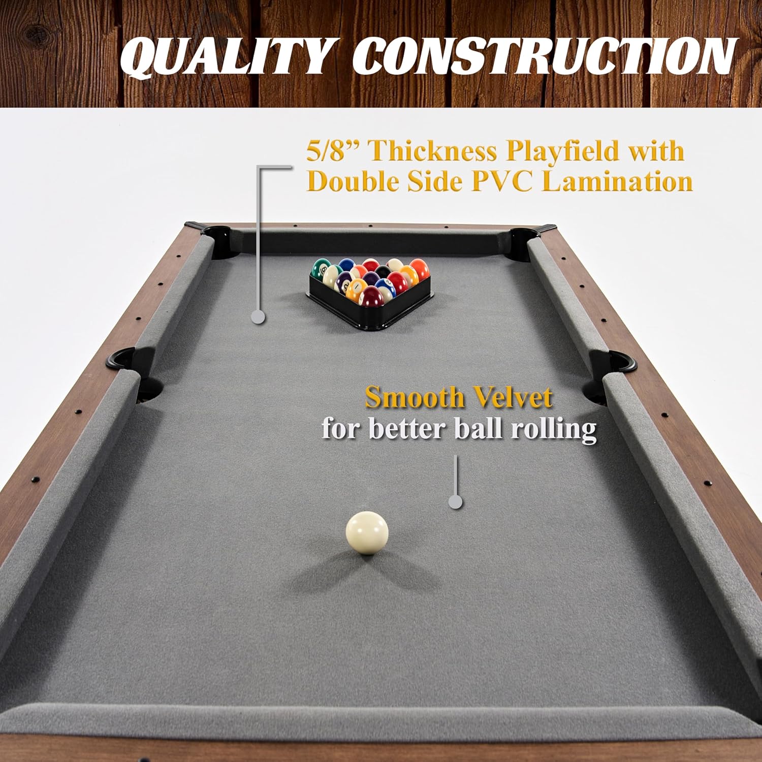 Barrington Billiards 5.5' Urban Drop Pocket Table with Pool Ball and Cue Stick Set, Perfect for Game Rooms