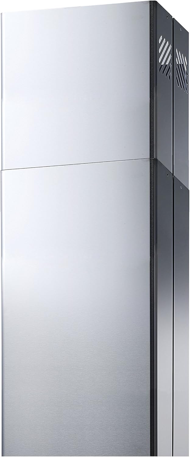 Winflo Stainless Steel Chimney Extension (up to 11ft. Ceiling) for Winflo Island Mount Range Hood (upper and lower piece set)