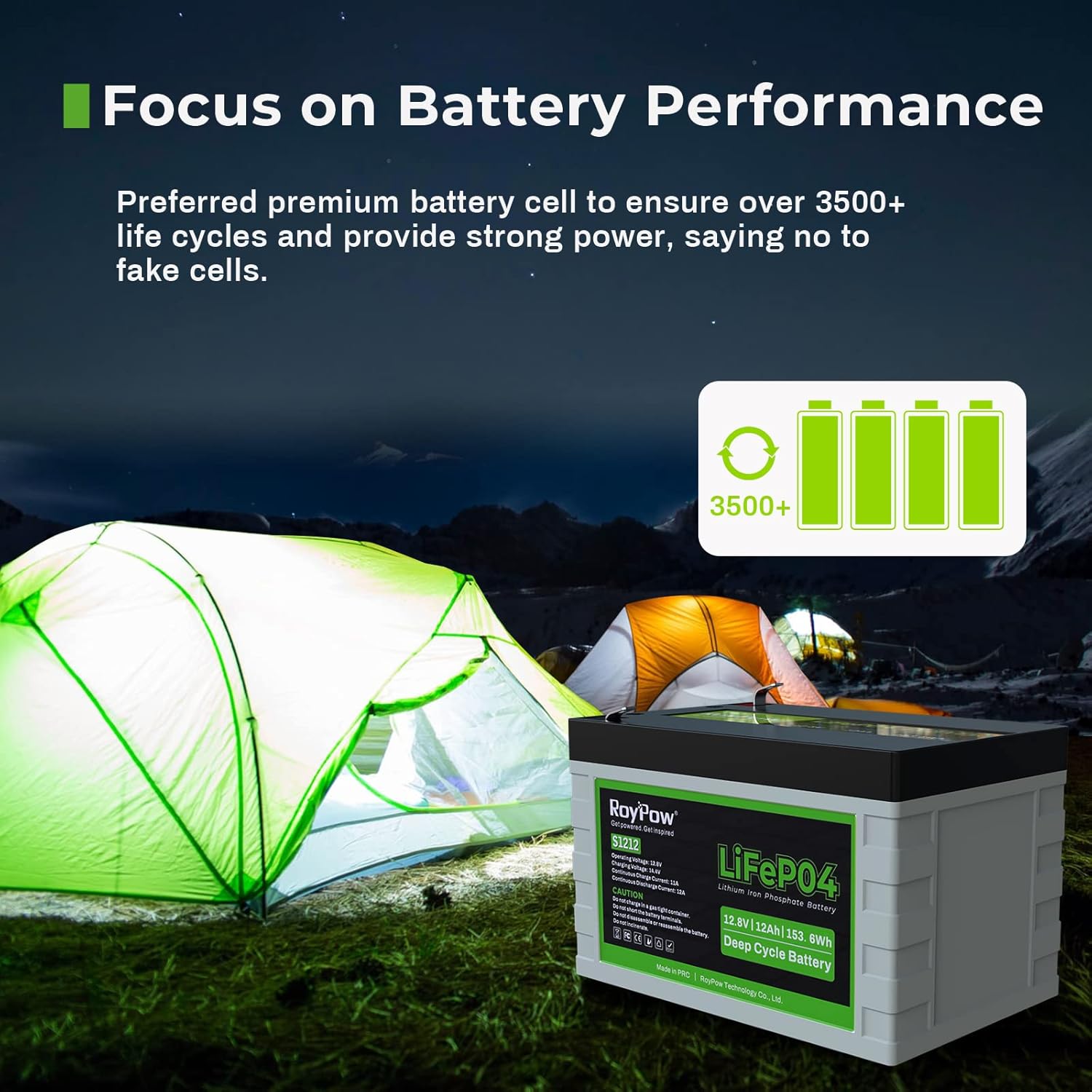 12V Lithium Battery 30Ah, RoyPow Deep Cycle LiFePO4 for RV, Solar Marine and Off-grid Applications