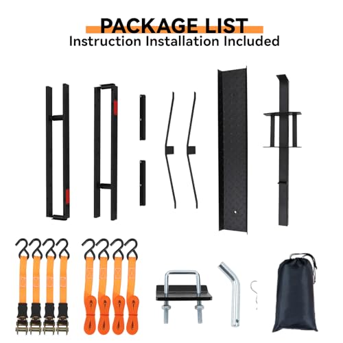 Motorcycle Carrier Hitch Mount 500 LBS,Steel Dirt Bike Hitch Hauler with Tie-Down Straps & Hitch Tightener,Dirtbike Hitch Carrier for Truck,SUV, Car,Hitch Receiver for Tires Up to 5.5" W,2" Receiver,