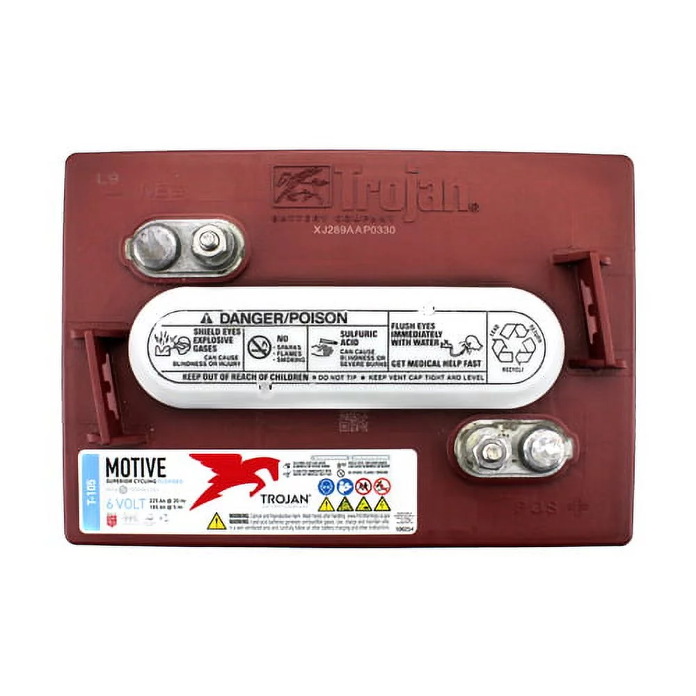 Trojan T-105 6V Volt Deep Cycle Golf Cart, Solar, Marine, RV and Industrial Use Battery 6 PACK