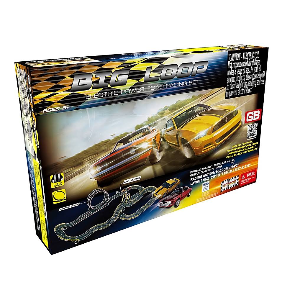 Golden Bright Big Loop Road Racing Slot Car Set - Electric Powered