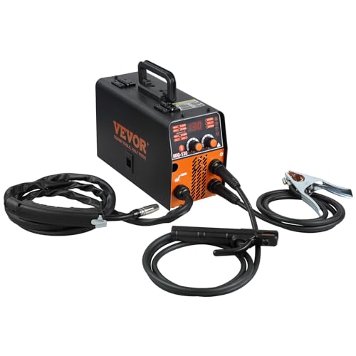 VEVOR MIG Welder, 130A Welding Machine, 3 in 1 Combo MMA/MIG/LIFT TIG Welder Machine, Flux Core Welder, MIG-130 Portable Welding Machine for Carbon Steel, Stainless Steel