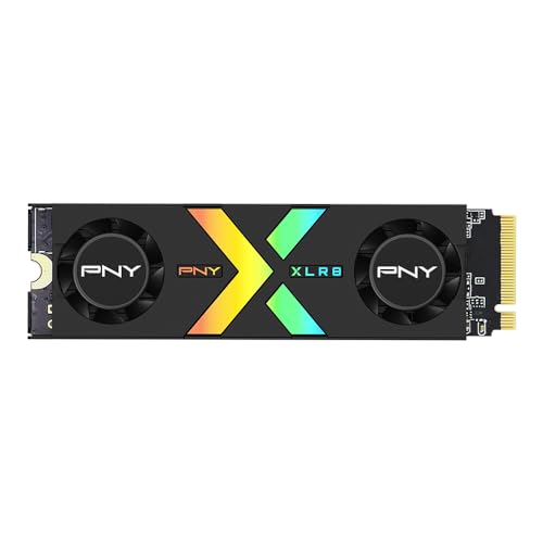PNY CS3150 1TB PCIe Gen5 x4 NVMe M.2 SSD with Dual Fan Black Heatsink – Microsoft DirectStorage Compatible – up to 11500 MB/s Read – M280CS3150HS-1TB-RB