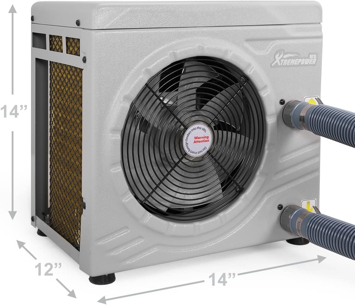 XtremepowerUS Above Ground Pool Heat Pump, Pool Heater Output 14,500BTU, for Pools up to 4700-gallon, 115V/60Hz, Titanium Heat Exchanger
