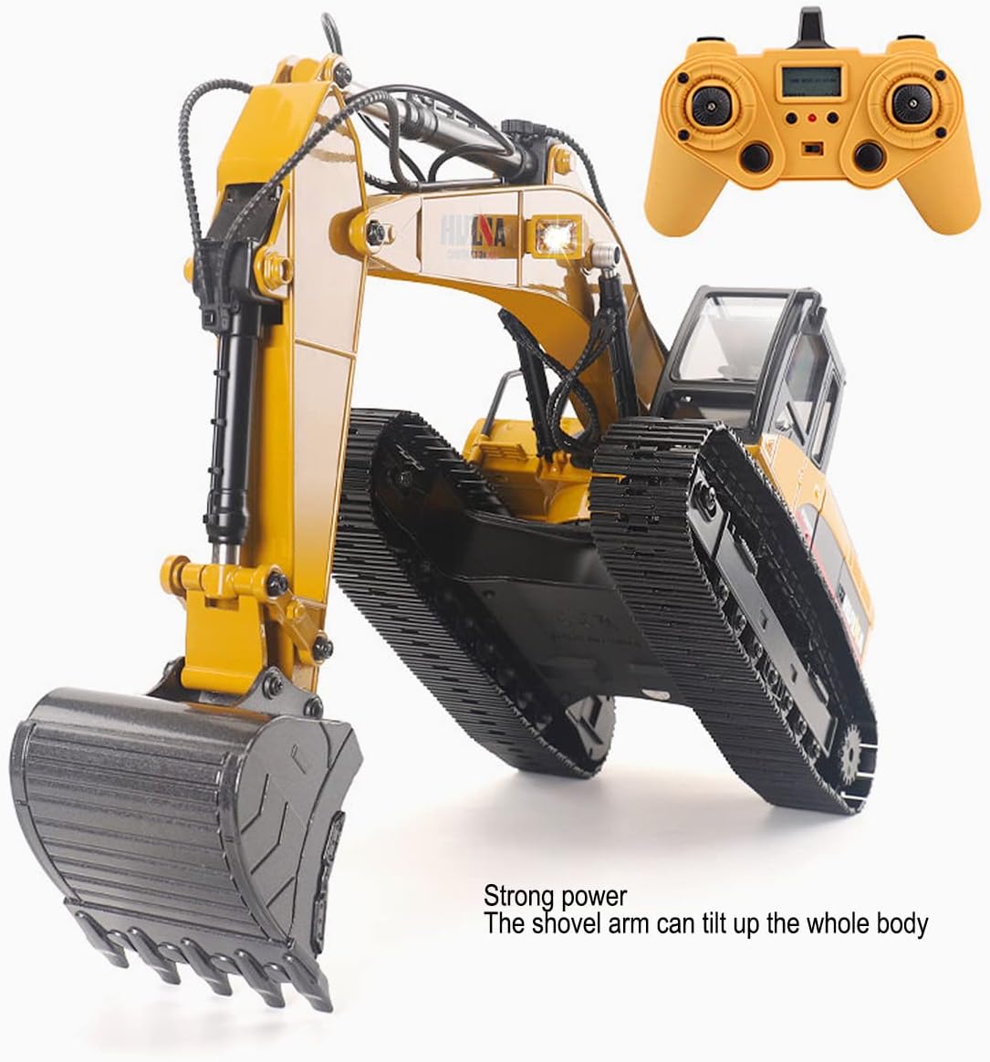 Mostop Remote Control Excavator for Adults 23 Channel Hobby RC Excavator 1/14 Scale Full Metal RC Shovel Loader Tractor Construction Vehicles RC Excavator Digger Toy with Real Smoke, Carries 180 Lbs