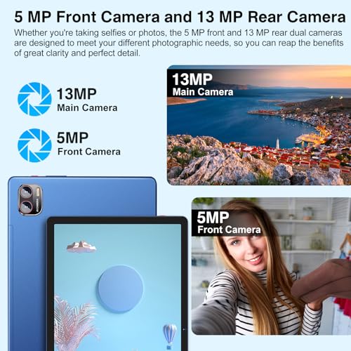 Tablet 12 Inch Android 13 Tablet 2K Screens,16GB RAM 128GB ROM (TF 1TB),2000 * 1200 Pixels/13+5MP/8000mAh/Bluetooth5.0,Octa-Core 2.0GHz 5GWiFi Tablets with Keyboard Mouse - Coffee