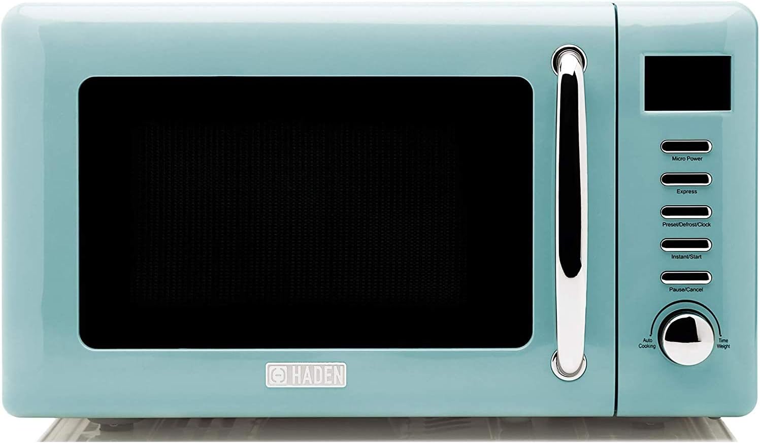 Haden Heritage 12 Cup Programmable Vintage Retro Home Coffee Maker Machine with Vintage Retro 0.7 Cu Ft 700W Countertop Microwave Oven, Blue