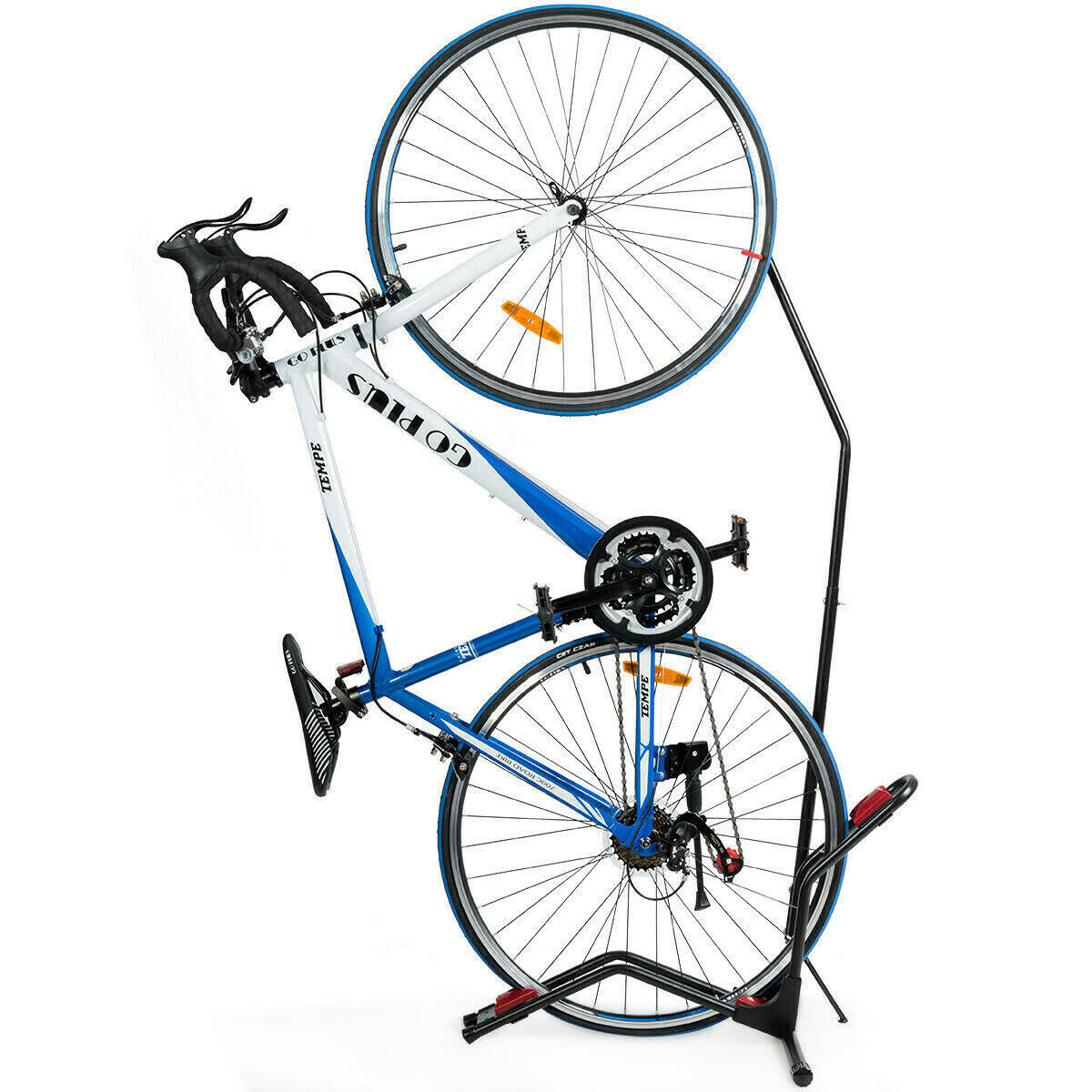 Bike Floor Stand Bike Rack Stand for Vertical/Horizontal Indoor Bike Storage