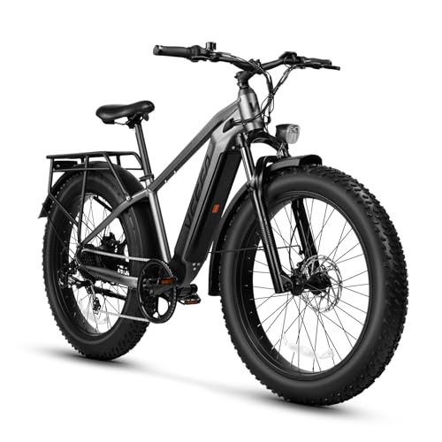 VEEFA Electric Bike 750W/Peak 1000W Motor 48V 13AH Removable Battery Electric Bicycle for Adults 26" x 4.0" Fat Tire Ebike 28MPH E Bike 7-Speed UL 2849 Certified