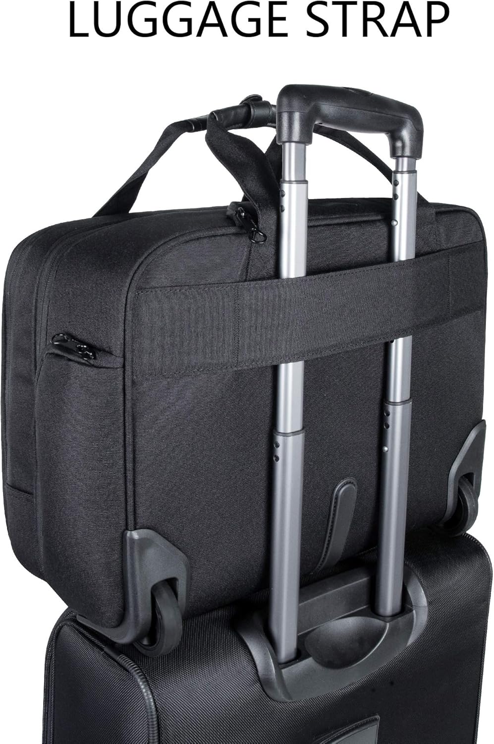 Rolling Laptop Bag Premium Rolling Briefcase Fits Up to 17.3 Inch Laptop Water-Repellent Overnight Rolling Computer Bag with RFID Pockets for Travel/Business/Men/Women-Black