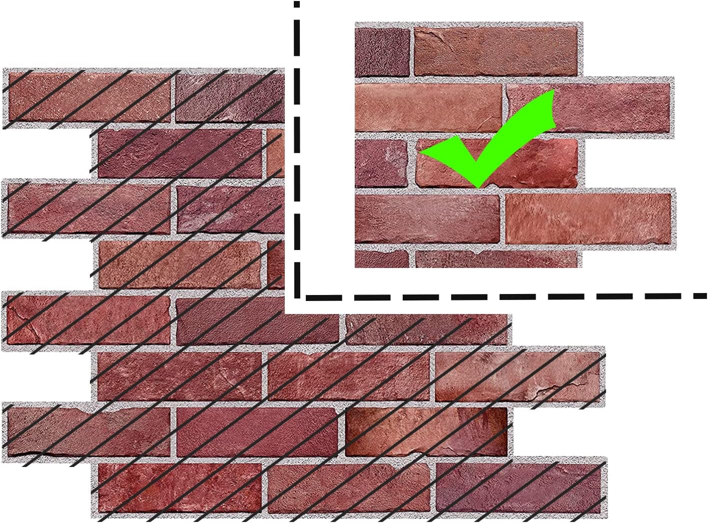 Retro-Art 3D Wall Panels, Pack of 10, Faux Brick in Red, PVC, 17.5" x 23.75", Cover 28.86 sq.ft. 570TG