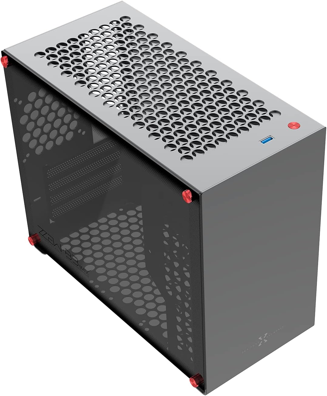 Micro ATX Case Aluminum B3, Computer Case MATX, PC Case Dark Gray Color with Tempered Glass for Gaming Office Personal Home DIY