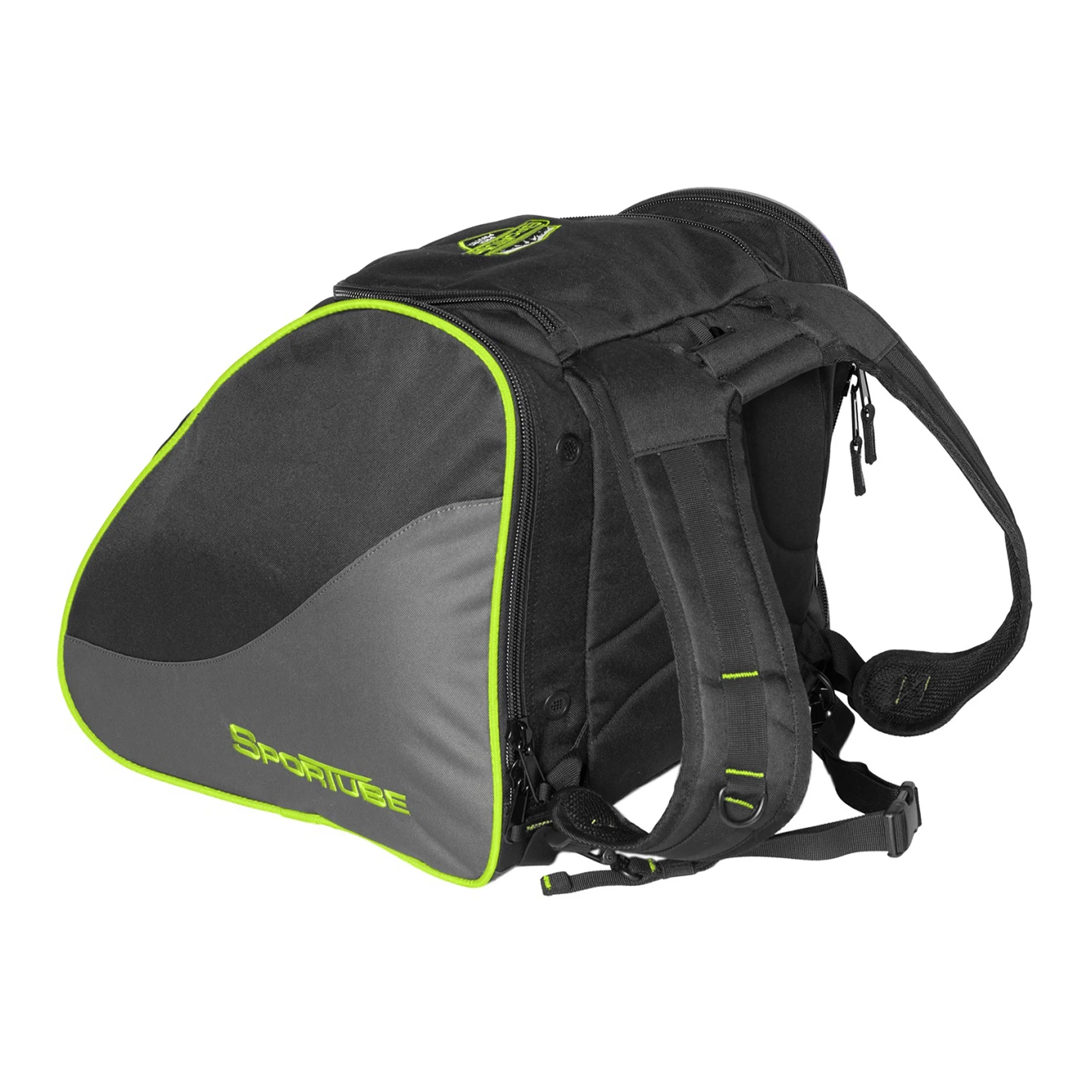 Sportube Traveler 50 Liter Padded Ski Boot & Gear Backpack Bag, Green/Black