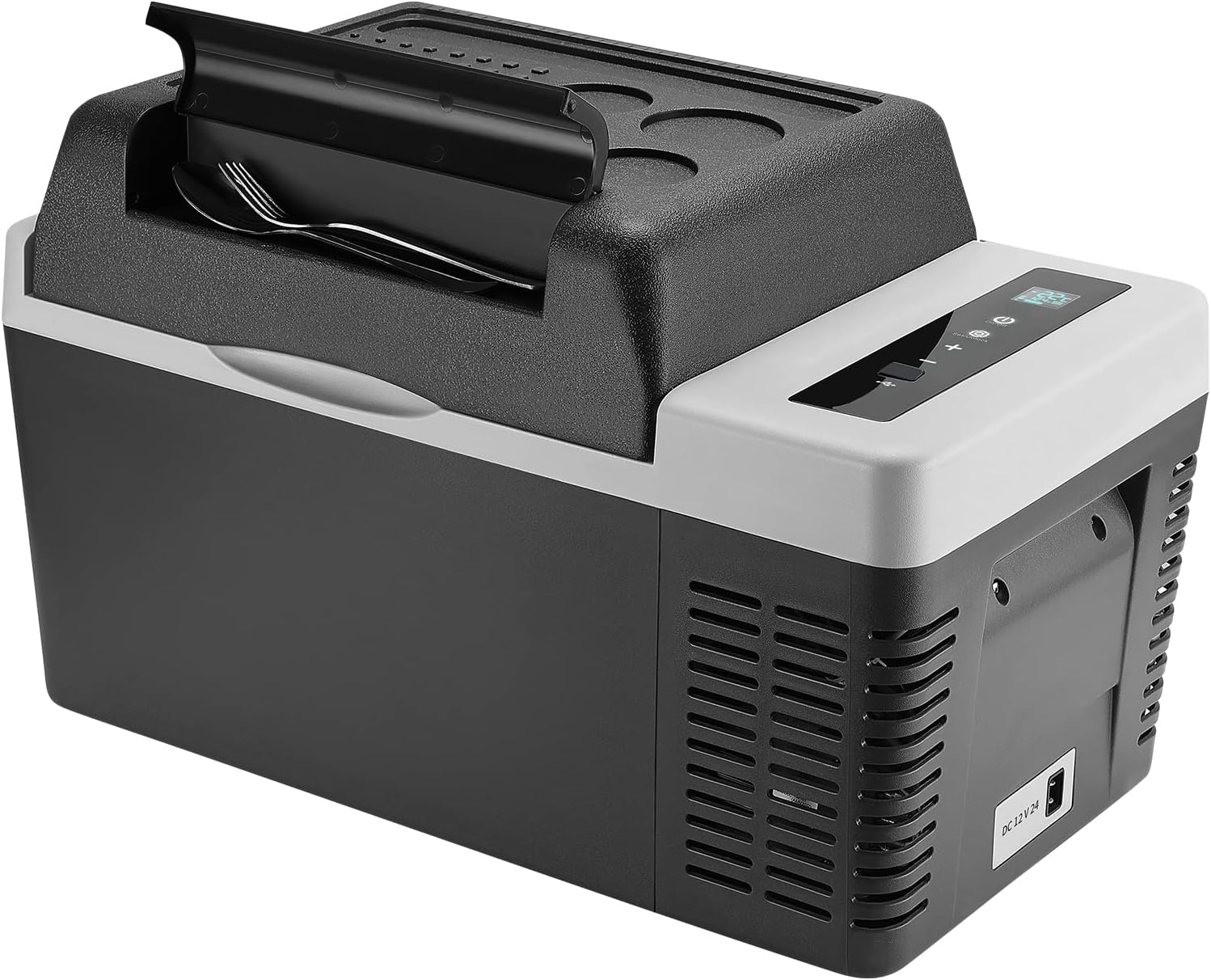 F40C4TMP 12 Volt Refrigerator 24 Quart (23L) Portable Freezer (-7.6℉~50℉) with 12/24V DC and 110-240V AC Compressor Car Fridge for Camping, Truck, RV, Boat, and Trip