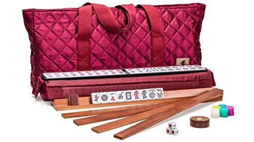 Yellow Mountain Imports American Mahjong Set with 166 Tiles, Soft Case, Racks with Pushers, and Accessories, Pattaya