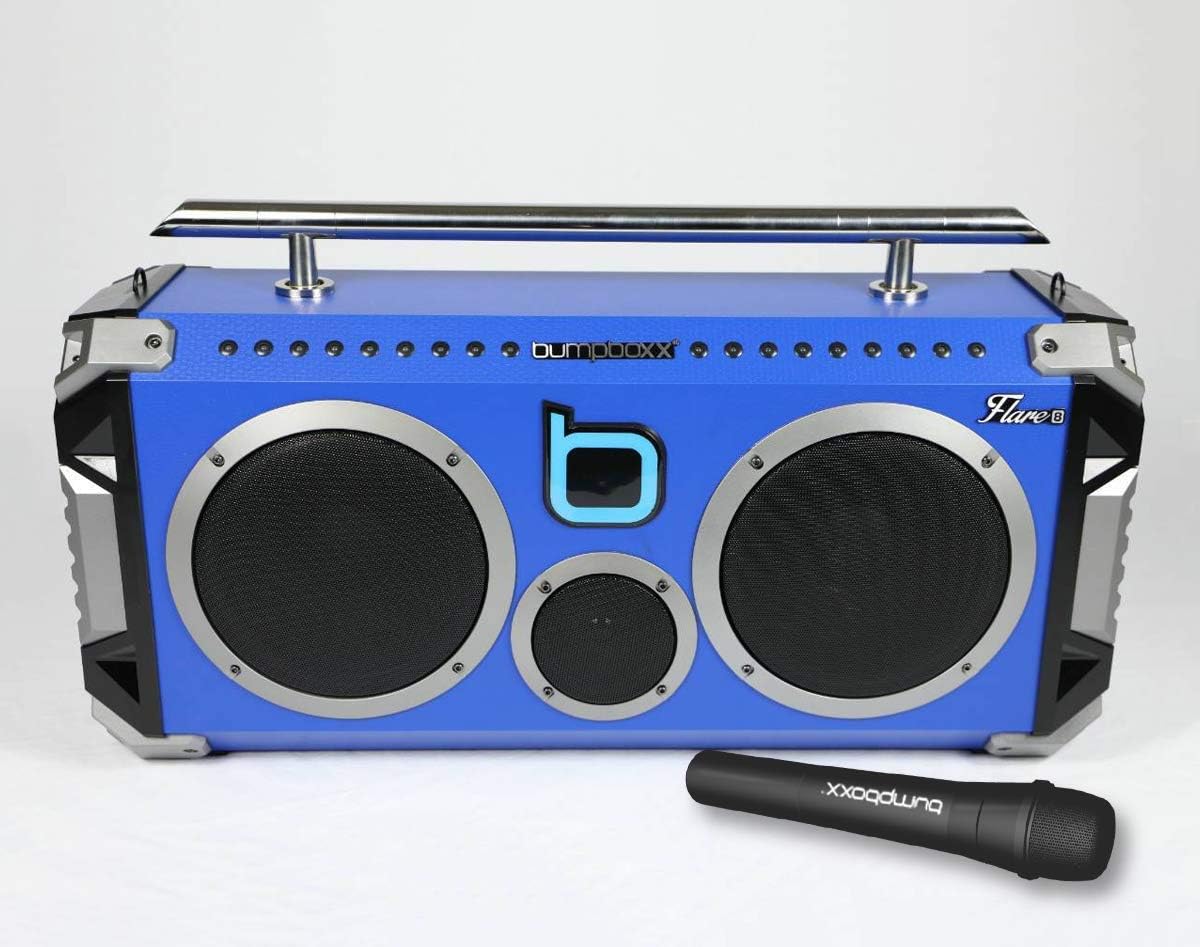 Bumpboxx Bluetooth Boombox Flare8 Black | Retro Boombox with Bluetooth Speaker | Rechargeable Bluetooth Speaker