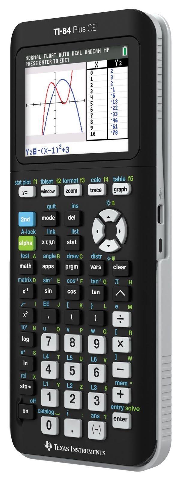 Texas Instruments Ti-84 Plus CE Graphing Calculator, Black