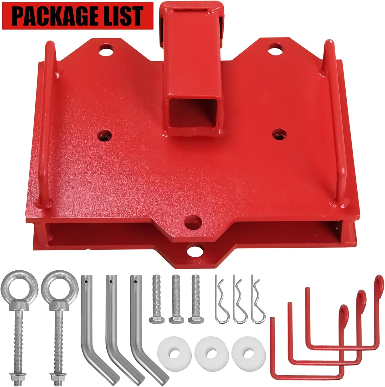 2" Trailer Hitch Receiver for Dual Pallet Forks, Forklift 2" Insert Towing Adapter Attachment