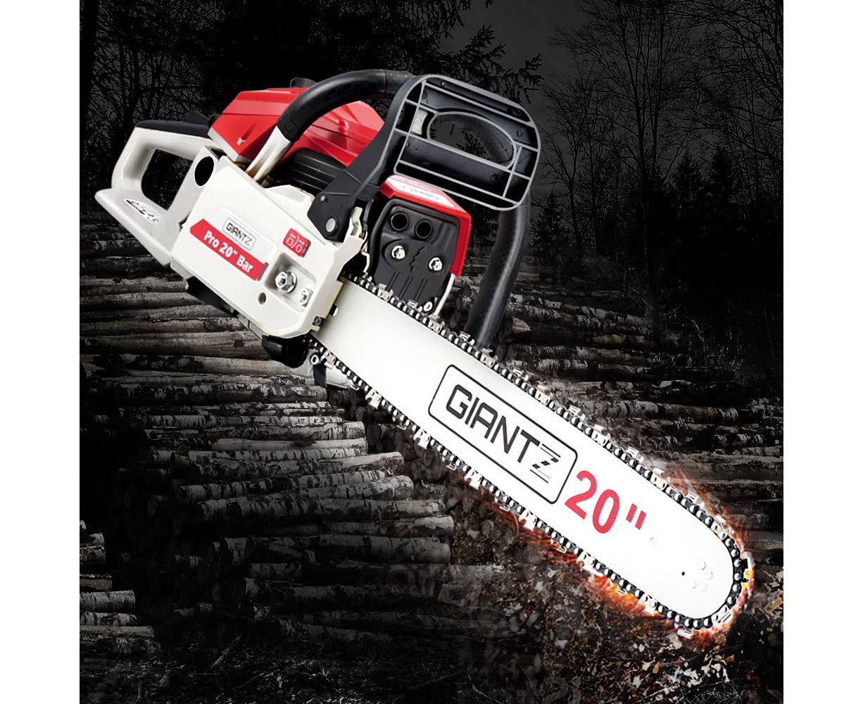 Giantz 58cc Commercial Petrol Chainsaw - Red u0026 White