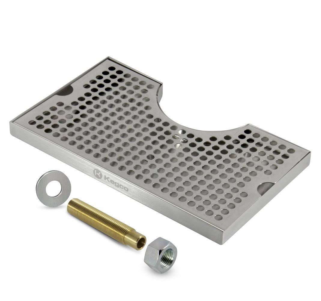 Kegco DP-920D Beer Drip Tray Stainless Surface Mount 3x22 Column Cut-Out with Drain