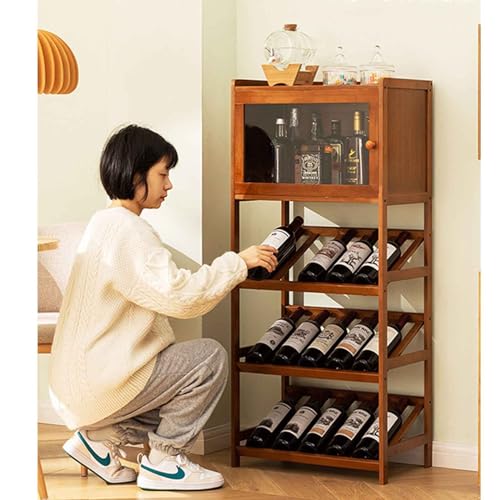Wine Storage Cabinet Liquor Cabinet Wet Bar Farmhouse Corner Cabinet Industrial Wine Rack Freestanding & Cabinets 4 Tier Freestanding Wine Rack for Corner Display Cabinet for Small Space