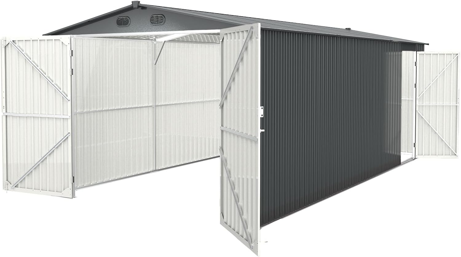 Chery Industrial Heavy-Duty Metal Garage Shed 20'x10'