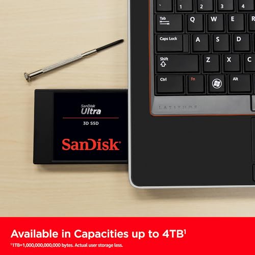 SanDisk Ultra 3D NAND 4TB Internal SSD - SATA III 6 GB/S, 2.5"/7mm, Up to 560 MB/S - SDSSDH3-4T00-G25, Solid State Hard Drive