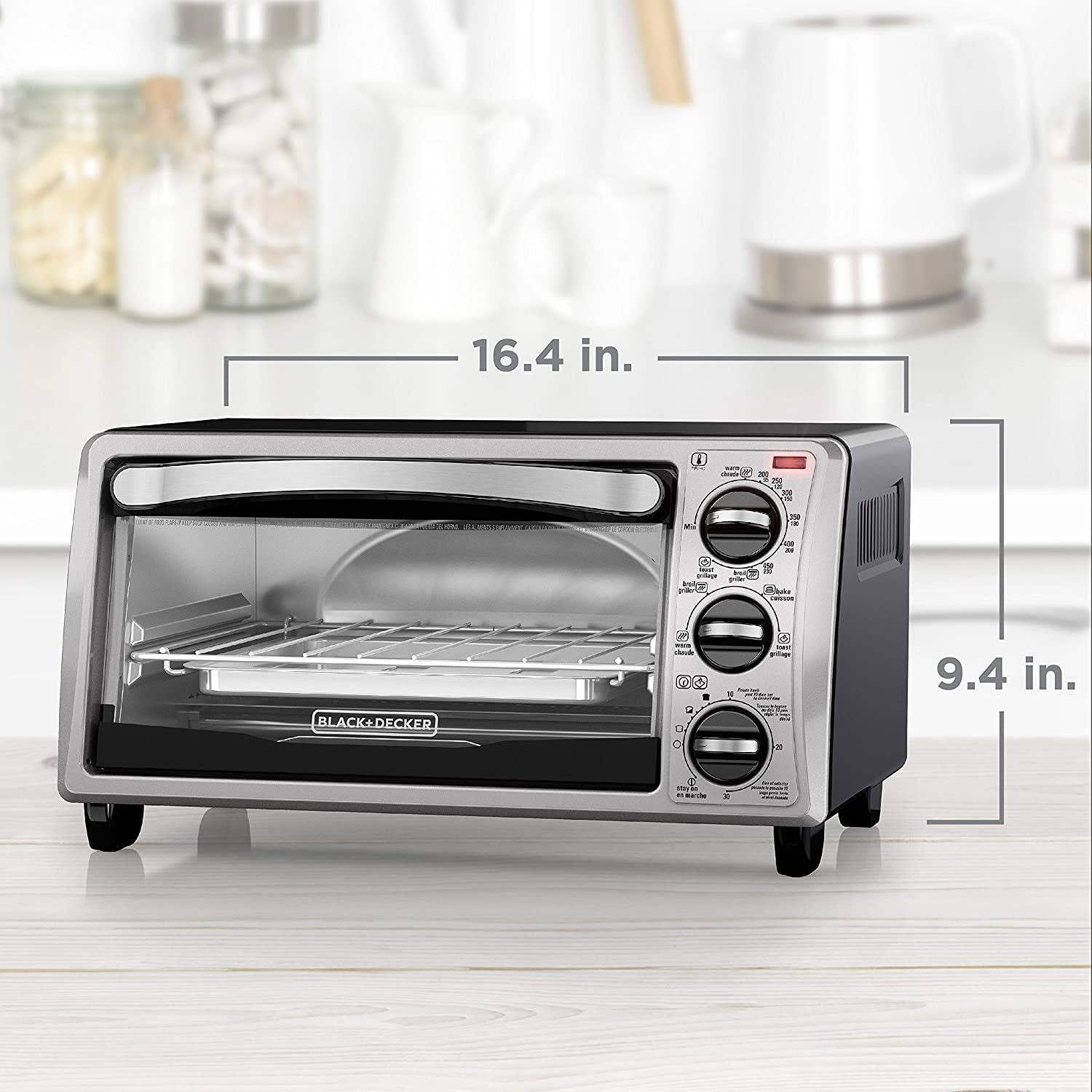 Black+decker To1313Sbd 4-Slice Toaster Oven, Includes Bake Pan,