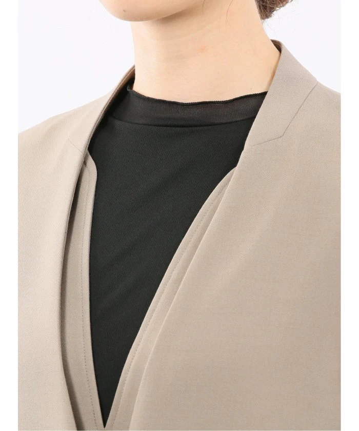 Stretch Washable Woolish No Collar Jacket