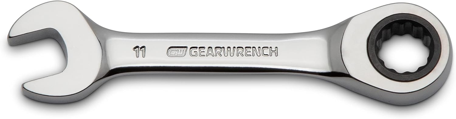 GEARWRENCH 10 Pc. 12 Pt. Stubby Ratcheting Combination Wrench Set, Metric - 9520D