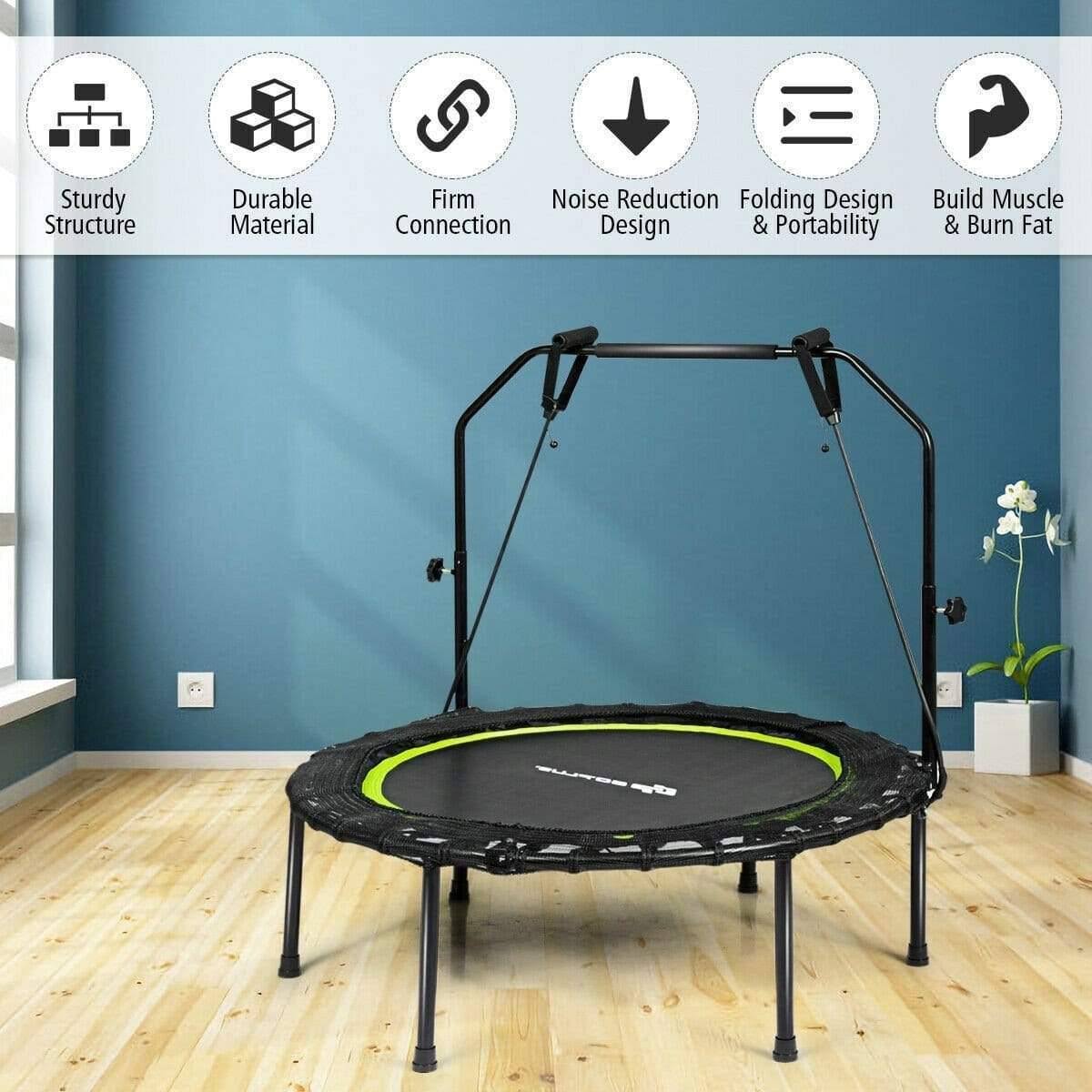Costway Foldable Fitness Rebounder - Trampoline with Resistance Bands