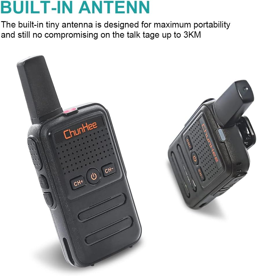 ChunHee Intercom Wireless System for Home-Caregiver Pager Intercom for Elderly Seniors Patients-Room to Room Communication System-Adults Walkie Talkie for Hiking/Camping/Vocation, 4 Pack