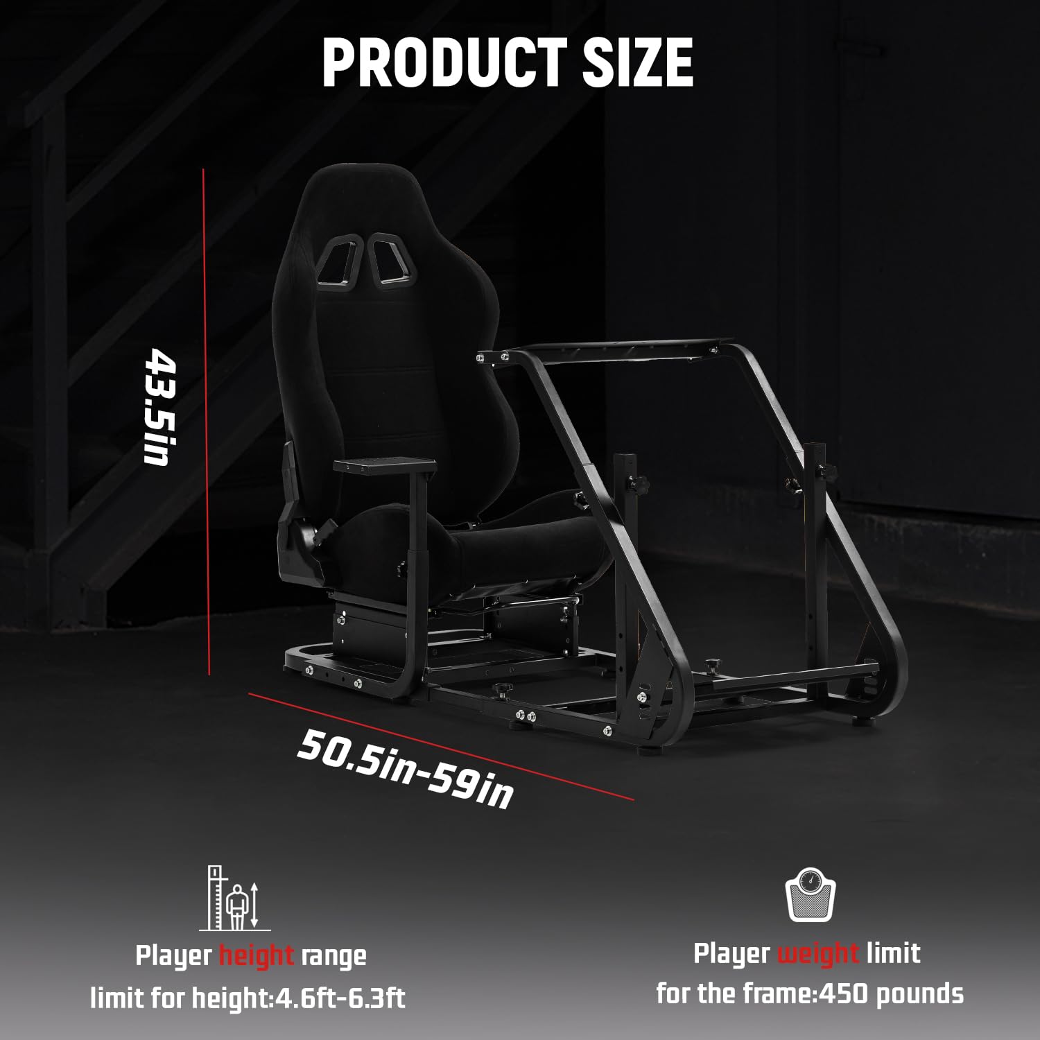 Dardoo G29 Racing Simulator Cockpit with Ergonomic Gaming Seat Fit for Logitech/Thrustmaster/Fanatec G25 G27 G923 T150,Steering Wheel Stand Mountable Monitor Mount,Not Include Wheel, Pedal and Shifter