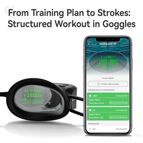 Holoswim 2s AR Smart Swim Goggles Anti-Fog Swimming Goggles Fitness Tracker That Shows Your Metrics