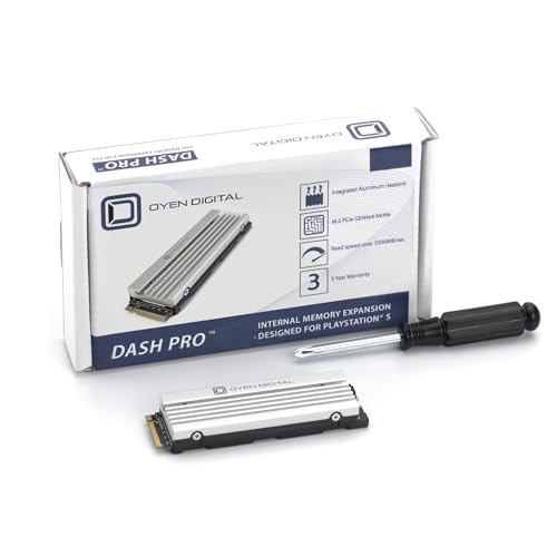 Oyen Digital Dash Pro 4TB NVMe PCIe TLC NAND SSD with Heatsink, Compatible with Sony PS5 Internal M.2 Slot