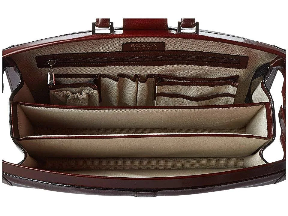 Bosca Old Leather Partners Brief Dark Brown